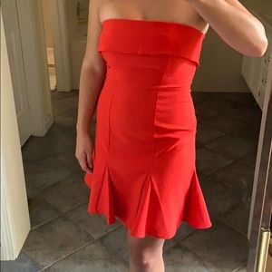 Orange Strapless dress